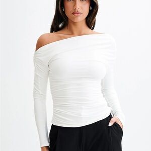 Meshki Alayna BLACK Long Sleeve Off the Shoulder Top